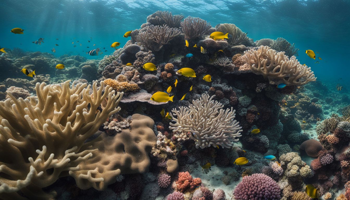 Vibrant coral reef teeming with diverse marine life captured in high quality. Vibrant coral reef teeming with diverse marine life captured in high quality.