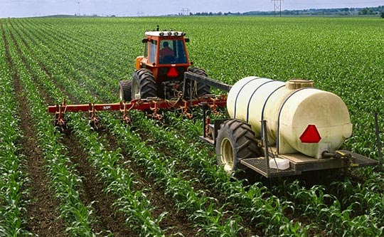 Liquid Fertilizer Being Sprayed